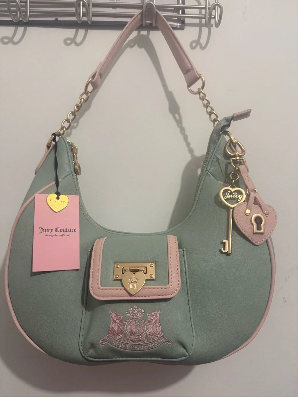 Juicy Couture Royal to Juicy Hobo Bag Frosty Green NWT